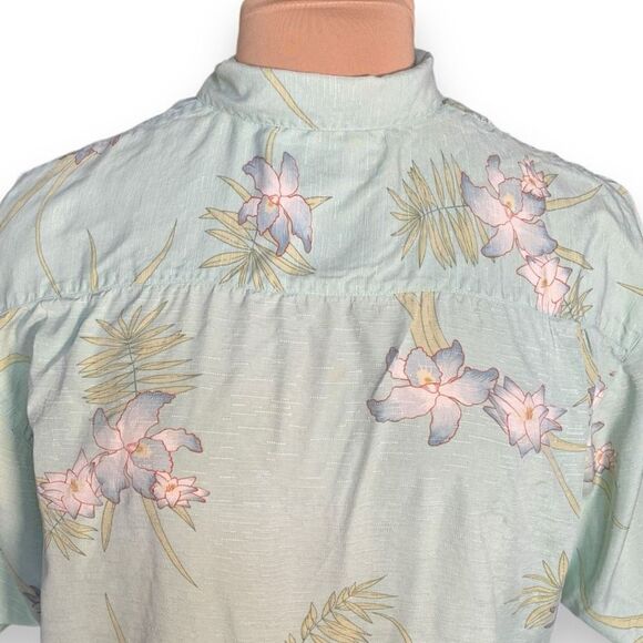 Tommy Bahama Shirt Green Tropical Floral Short Sleeve Short Sleeve Silk Hawaiian - Picture 4 of 7